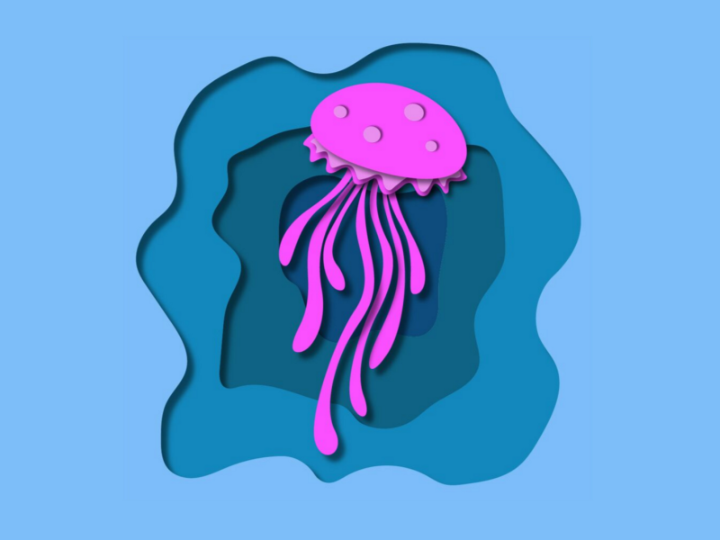 Jellyfish paper cutout illustration by Diamond on Dribbble