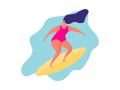 Girl surfing adobe illustrator design flat illustration illustration illustrator