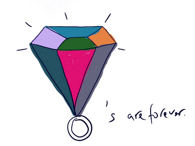 Diamonds are forever diamond diamond ring drawing illustration jewelry procreate quick sketch sketch