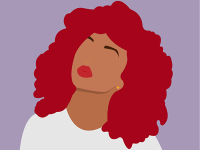 Girl with red afro adobe illustrator character illustration