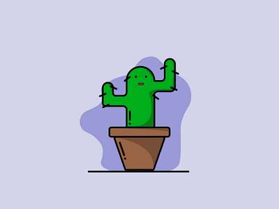 Cactus adobe adobe illustrator cactus comic flat illustration