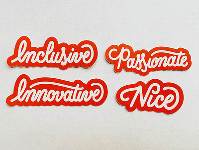 Value Stickers adobe illustrator company custom type decal design goodtype handlettered handlettering identity inclusive innovative lettering levy nice passionate script sticker typism values
