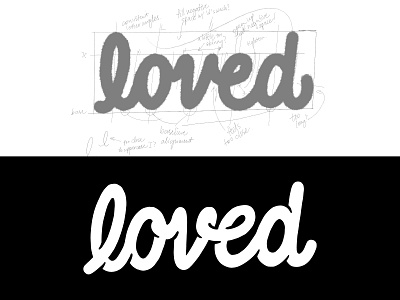 Loved Lettering Assessment black bold contemporary custom type design goodtype handlettering iloveyou lettering love loved procreate script typism typography white
