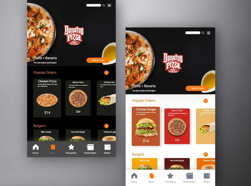 donatos pizza app by Sushan Dangol on Dribbble