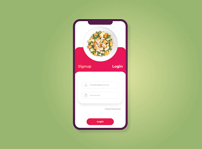 Simple Login App for Restaurant app application branding culinary design flat identity login design logo simple design ui ux