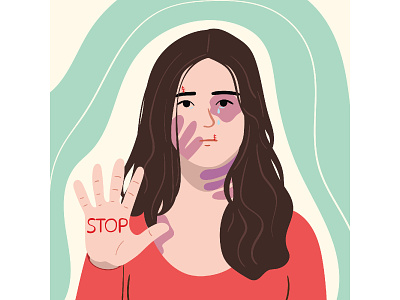 Stop gender violence illustration