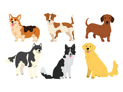 Dogs dogs illustration vector