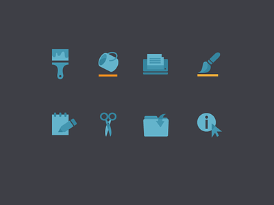 Flat Tool Icons color cut file flat icons paint utility