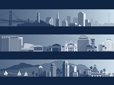 City Skylines architecture buildings cities city neighborhoods san diego san francisco san jose skyline travel vector yahoo!