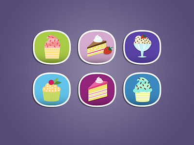 More Food icons cupcake dessert food icons strawberry sundae sweets