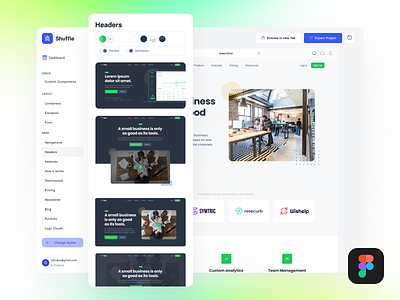 Flex UI library for Tailwind CSS by Shuffle (Figma file) blocks components css editor figma framework html sections tailwind ui ui kit ux variants