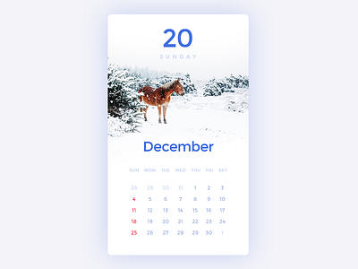 Daily UI #21 - Calendar 20 blue calendar dailyui december download freebies symu ui ux winter