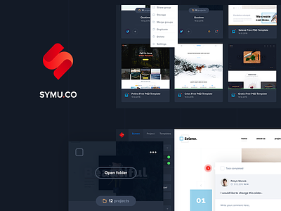 Symu - Present your designs blue dark group new project red symu ui upload ux view