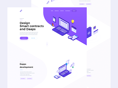 Blockchain Project blockchain contracts daaps design eth isometric purple smart ui ux