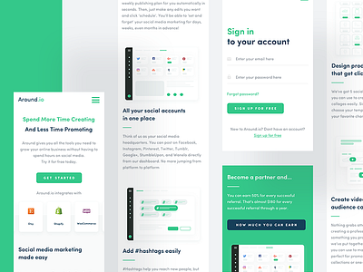 Around.io - Mobile 🧤 etsy gif green illustration mobile post shop shopify stores ui ux woocommerce
