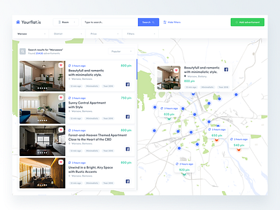 Booking platform MVP design 👌 appartments city filters flat list pins price redesign rent ui ux