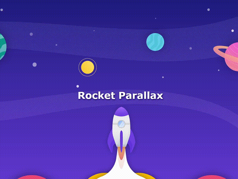 Space Rocket Parallax animation app design code codepen concept illustration javascript parallax rocket space ui web design