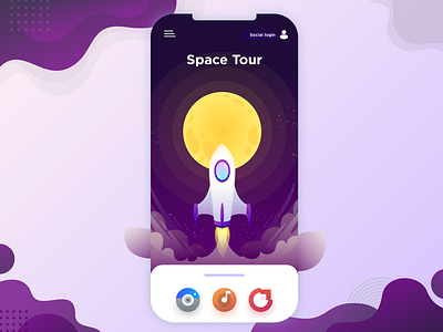 Space Tour Concept app design flat icon illustrator space ui ux vector web