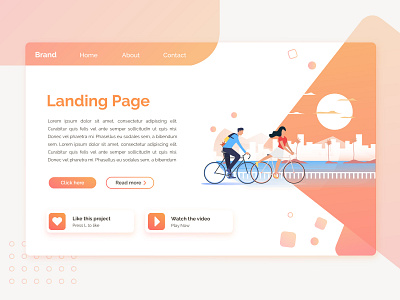 Landing Page Concept 2 codepen concept design flat illustrator landing page marketing travel ui ux web