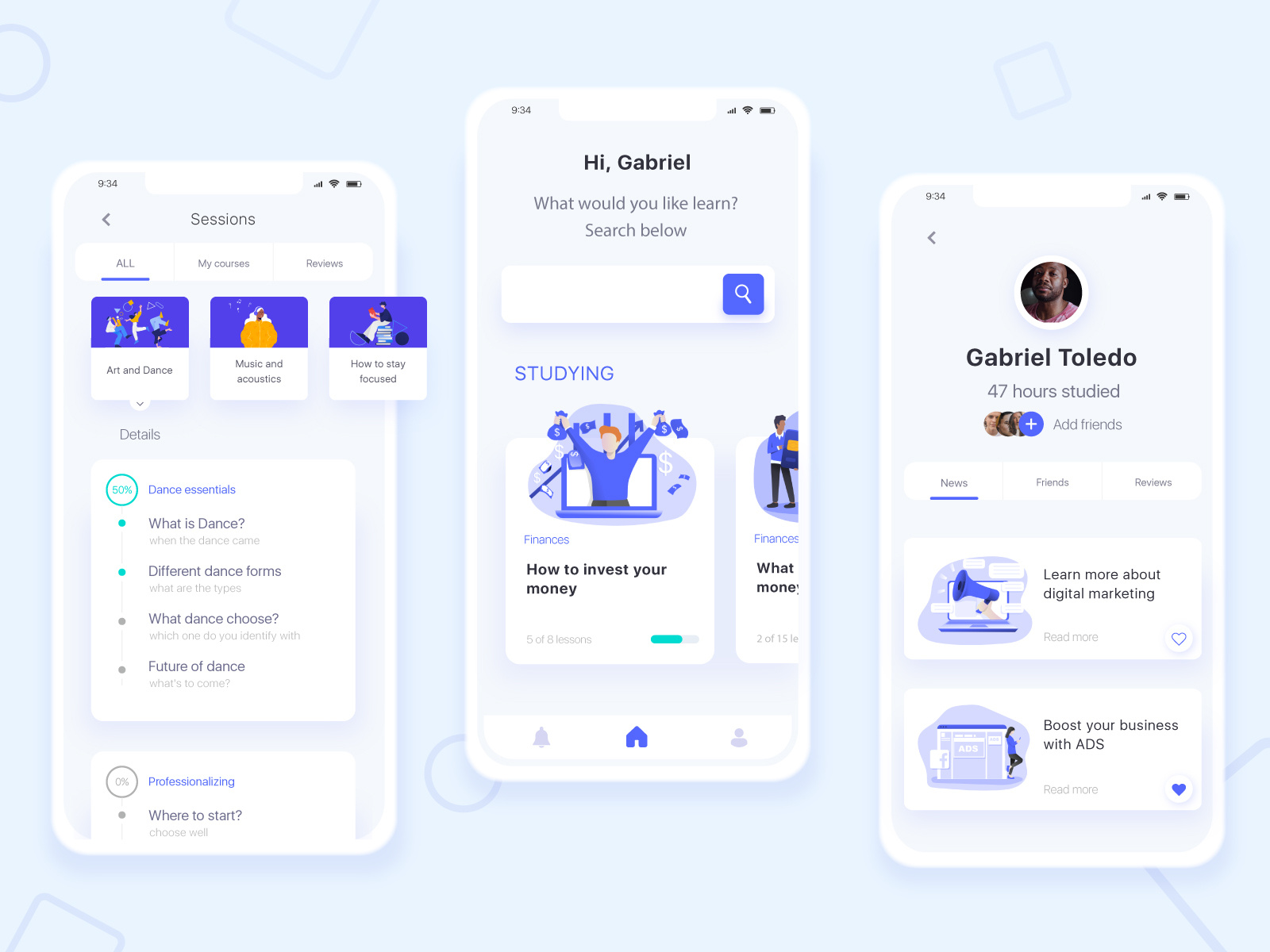 Study app Concept by Gabriel Toledo on Dribbble