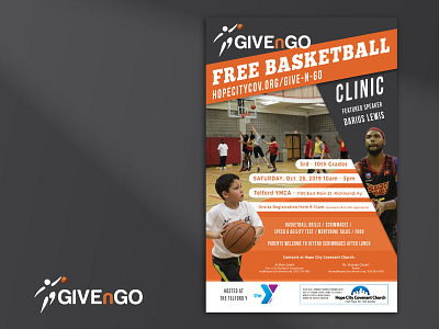 Hope City Covenant Church - Give-n-Go Poster basketball design poster