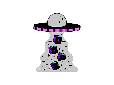 Dope UFO cute dope illustrations playoff playoffs sticker design sticker mule stickermule typogaphy ufo