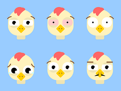 Chicken Avatars avatar avatars character character design characters chicken colorful cute emojis graphich design illustration illustrator stickers