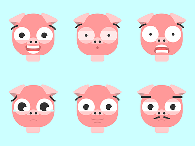 Three Little Pigs...or six avatar avatar icons avatars character characterdesign characters colorful cute emojis graphicdesign pig stickers