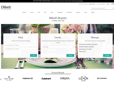 Dillard's Registry Redesign | Before & After before and after ecommerce gift layout design mockup redesign registry retailer wedding registry