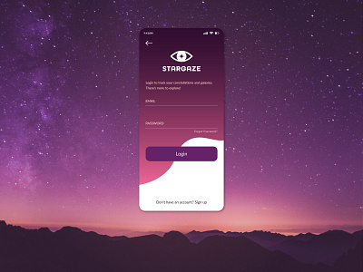 Daily UI Challenge - StarGaze Login Screen