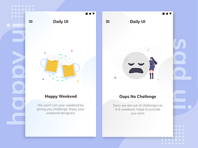 UI States - Challenge free weekend adobexd app dailyui dailyuichallenge design dribbble emotions happy mobile sad ui xd