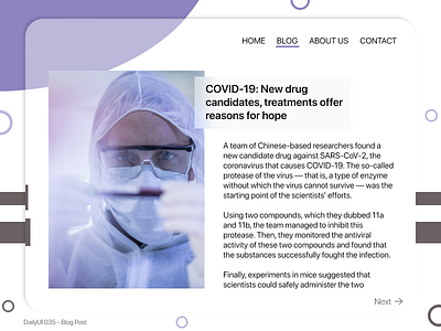 DailyUI 035 - Blog Post