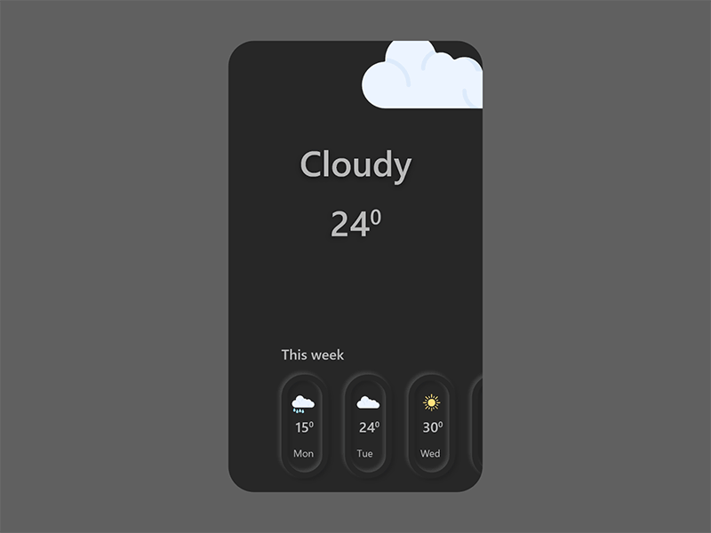 DailyUI037 - Weather concept daily ui dailyui dailyui037 dailyuichallenge neumorphic neumorphic design neumorphism weather weather app weather forecast