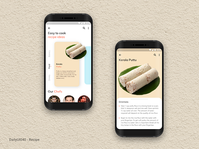 DailyUI040 - Recipe daily ui dailyui dailyui040 dailyuichallenge design food foodie kerala mobileui mockup mockups recipe uidesign