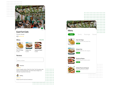 DailyUI043 - Food/Drinks Menu adobexd android app design daily ui dailyui dailyui043 dailyuichallenge foodmenu mobile ui mobileapp mobileappdesign uidesign uidesigner