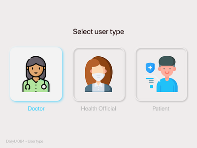 DailyUI064 - User type adobexd dailyui dailyui064 dailyuichallenge dribbble neumorphic design neumorphism shot uidesign uidesigner user type users