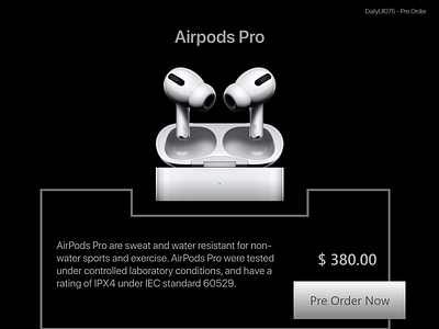 DailyUI075 - Pre Order 100daychallenge airpods apple daily ui dailyui dailyui075 dailyuichallenge designer designers preorder ui uidesign uidesigner xd