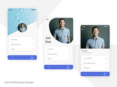 User Profile Screens designer designs dribbble graphicdesign profile profile page uidesign uidesigner user experience user interface design userinterface userprofile uxdesign uxdesigner