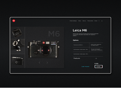 Film camera Leica camera card clean design film landing page leica product cart product page ui ux web web design website
