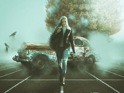 manipulation training 1 60s aesthetic art asphalt car clouds design edit fantasy light manipulation mist photography