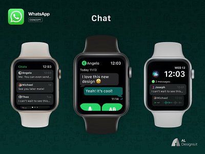 WhatsApp for Apple Watch - (Un)Official App app app design apple watch apple watch mockup concept design ui whatsapp