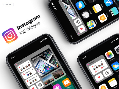 Instagram widget for iPhone - iOS 14 app app design concept design designinpiration instagram interface ios ios 14 ios14 iphone mobile mobile ui ui ux widget