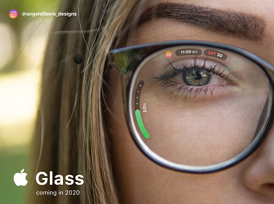 Apple Glass - Battery Status Concept apple concept design glasses interface ios14 ui ux