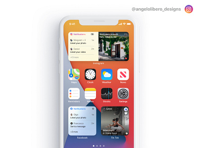 ios 14 social widgets app app design apple concept design interface ios ios14 ui ux