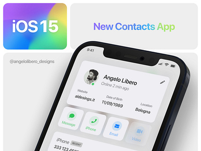 iOS 15 New Contacts App 📒 app app design ios ios14 ios15 iphone12 iphone13