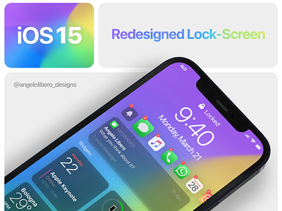 iOS 15 Redesigned Lock Screen ios ios14 ios15 iphone iphone 11 iphone 12 iphone 13 iphonex lockscreen widgets