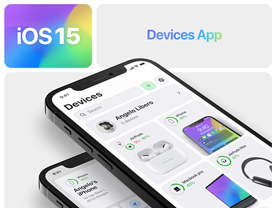 iOS 15 Devices App 📱💻🖥🎧 concept ios ios12 ios13 ios14 iphone iphone12 iphone13