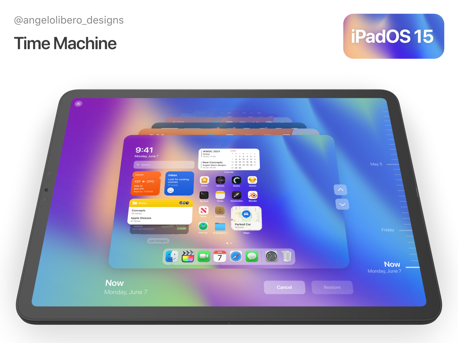 Time Machine for iPadOS 15 by Angelo Libero Designs on Dribbble
