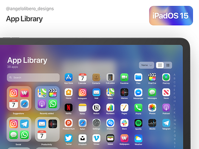 App Library - iPadOS 15 app library ios15 ipados15 ipadpro wwdc wwdc2021 wwdc21