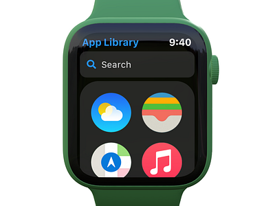 App Library View - Apple WatchOS 8 ⌚️8️⃣